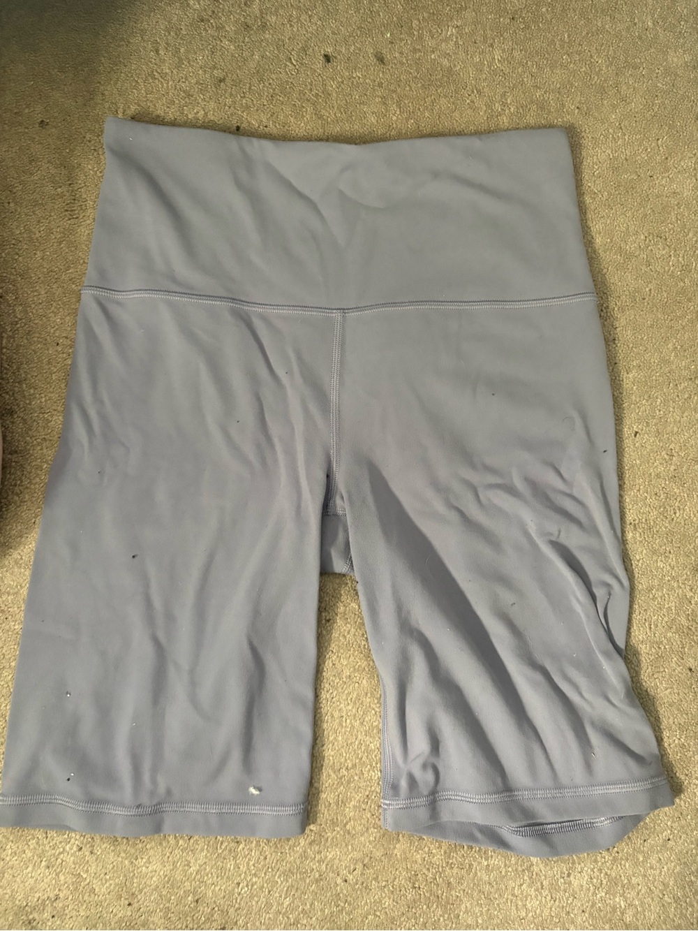Athleta Mid-Rise Bike Shorts in Light Gray-Blue